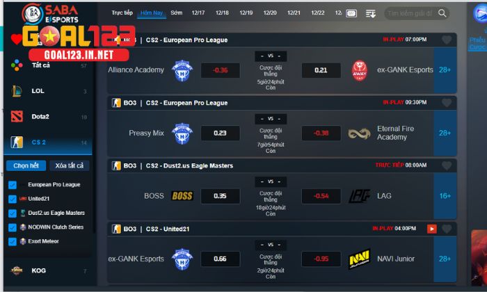 cá cược csgo Cá cược CS:GO tại Goal123 đang là xu hướng Esports