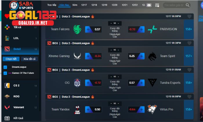 cá cược dota 2 Cá cược Dota2 là điểm đến thú vị của các cược thủ tại Goal123