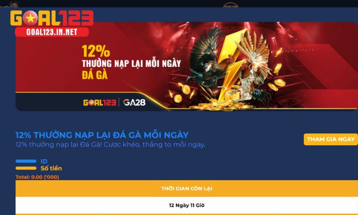 khuyến mãi Goal123 Chương trình khuyến mãi khi nạp tiền Goal123